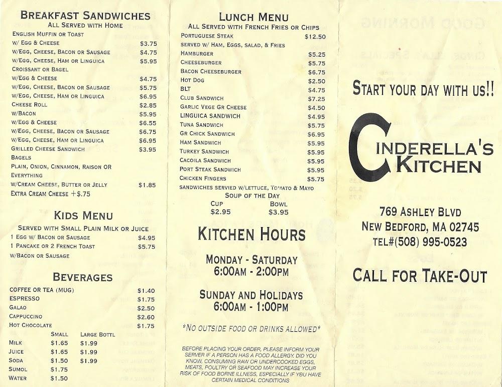 Cinderella's Kitchen Menu image 1
